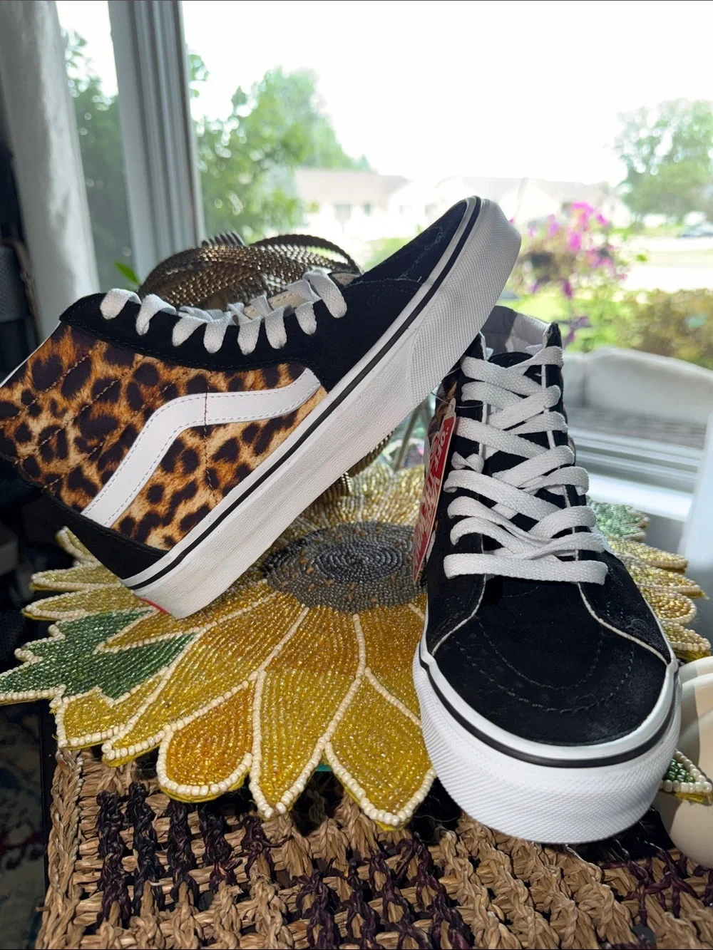Vans Sk8-Hi Leopard Print Black Suede High Top Sneakers Women’s 5 NWT